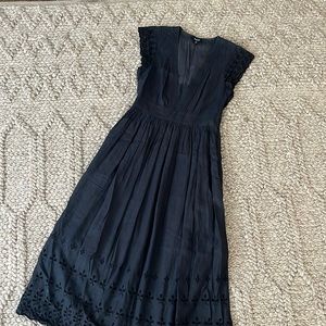 Madewell dress all black with eyelet detailing